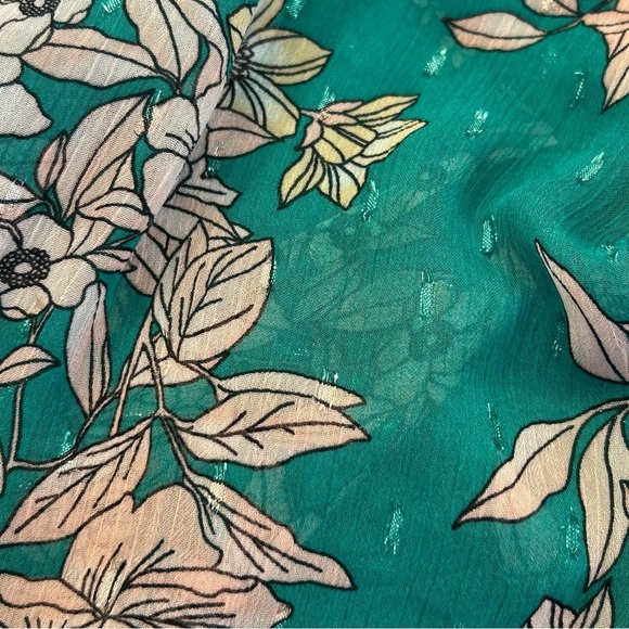 Torrid Green Flutter Sleeve Ruffled Blouse - Picture 3 of 8